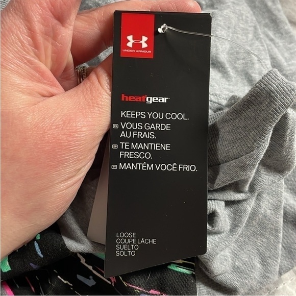 size large UNDER ARMOUR long sleeve gray graphic tee - Picture 4 of 6